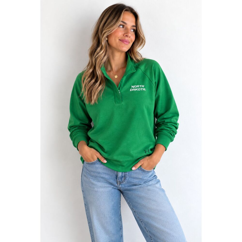 Under Armour North Dakota UND Quarter Zip Pullover Women’s 2XL Green NCAA